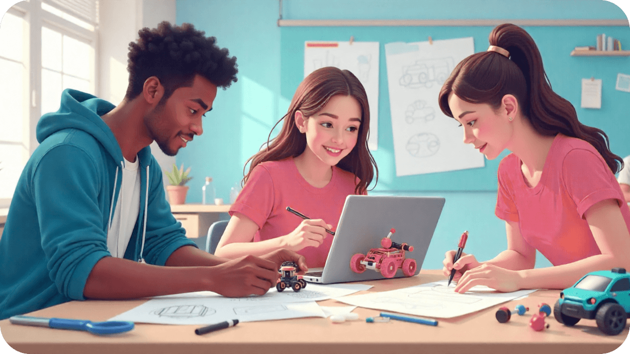 Student showcasing awards publicly