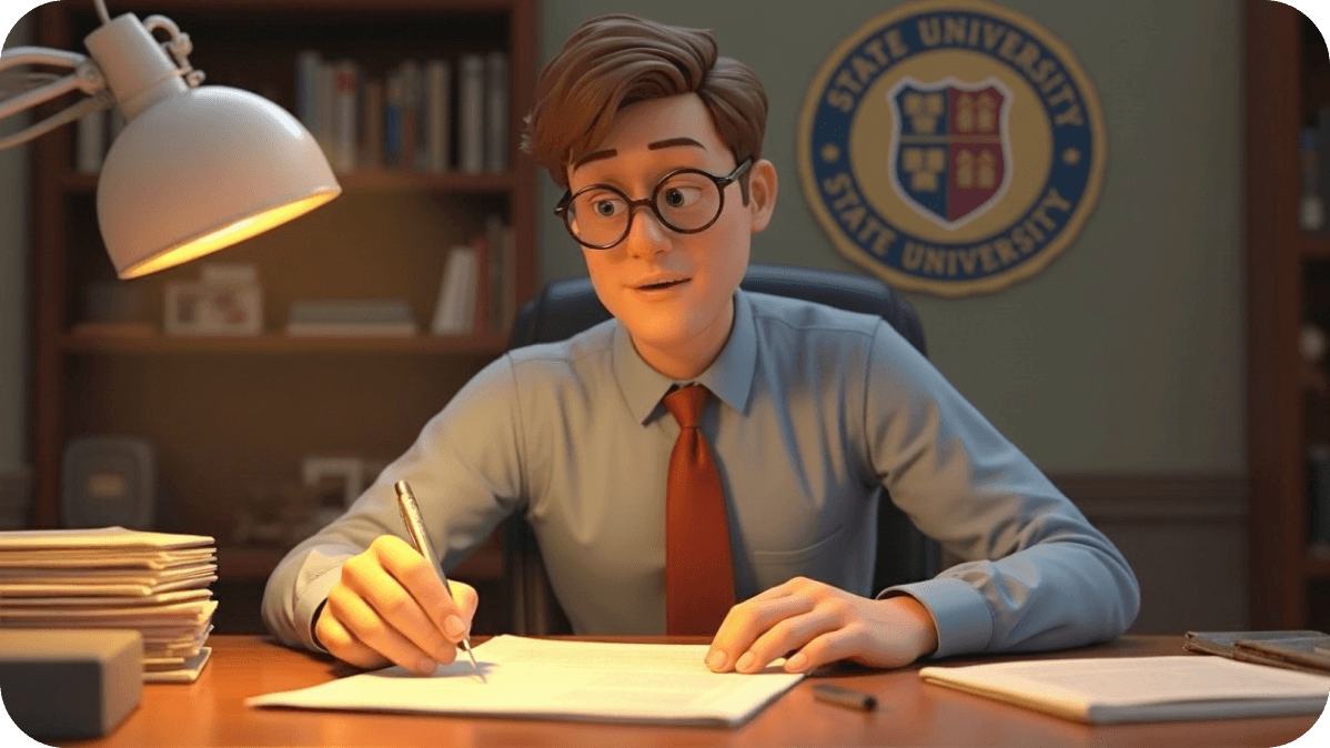 Student working on college admissions