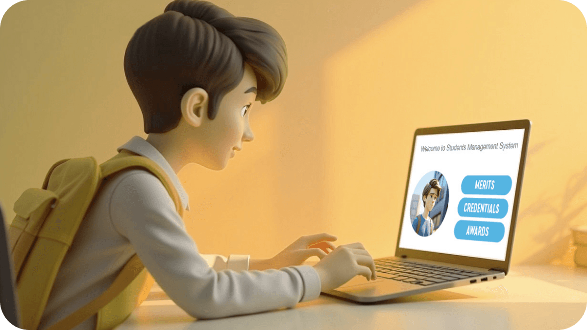 Student receiving accreditation