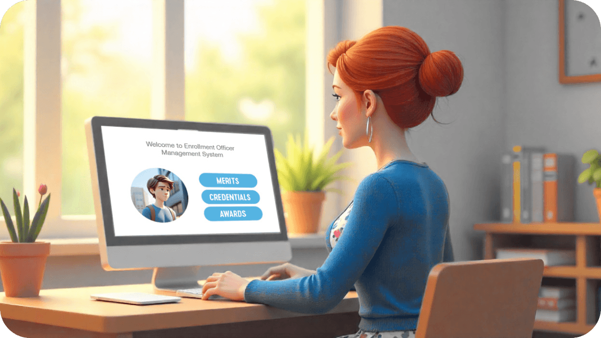 Student reaching admission officers